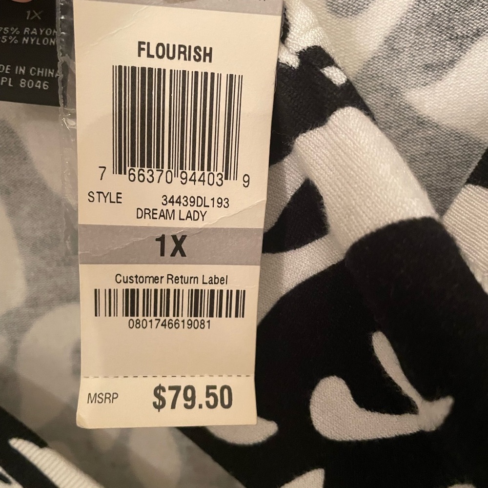 INC Black and White Cardigan with Sparkly Buttons Size 1X - NWT - Picture 3 of 3